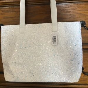 Clinique White Glitter Bag